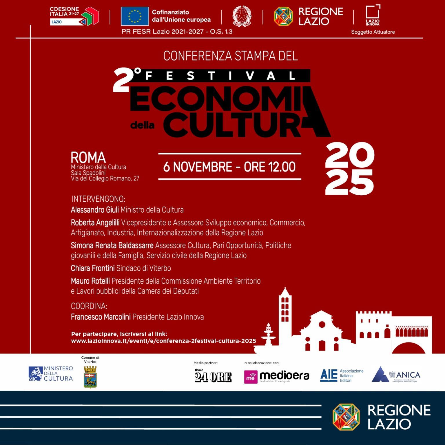 Conferenza stampa del 2° Festival dell’Economia della Cultura